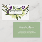 Carte de visite de luxe moderne Chic Leaf Foil (Devant / Derrière)