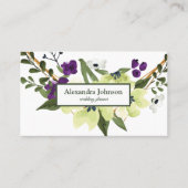 Carte de visite de luxe moderne Chic Leaf Foil (Devant)