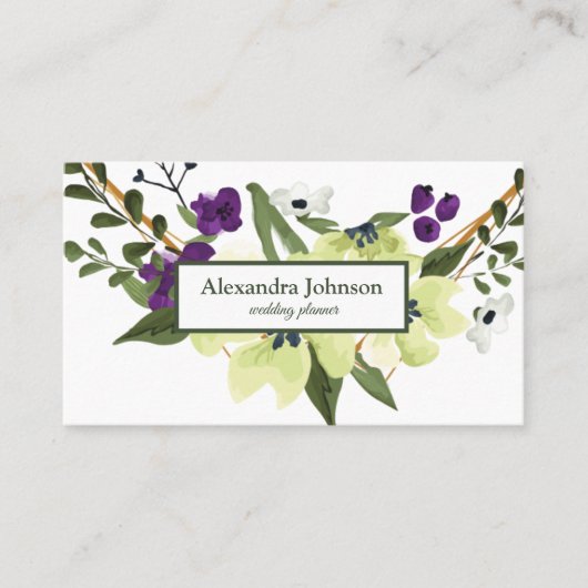 Carte de visite de luxe moderne Chic Leaf Foil (Devant)