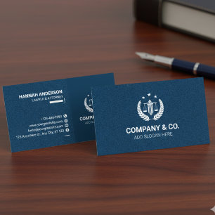 Carte de visite de luxe pour avocat en cuir Navy