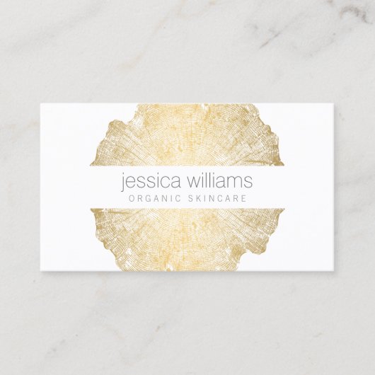 Carte De Visite de luxe pour cosmétologue effet bois (Devant)