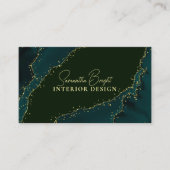 Carte de visite de luxe vert brillant or (Devant)