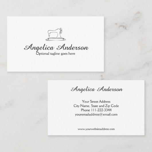 Carte de visite de machine à coudre (Devant / Derrière)