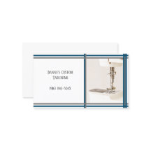 Carte de visite de machine à coudre blanc