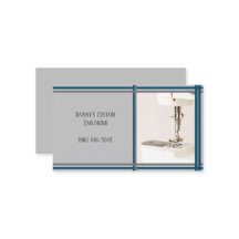 Carte de visite de machine à coudre sur mesure gri