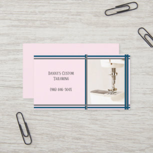 Carte de visite de machine à coudre sur mesure ros