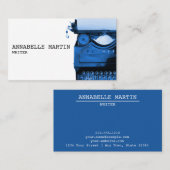 Carte de visite de machine à écrire bleu foncé vin (Devant / Derrière)