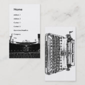 Carte de visite de machine à écrire d'auteur (Devant / Derrière)