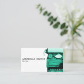 Carte de visite de machine à écrire Turquoise vint (Debout devant)
