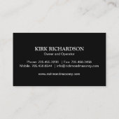 CARTE DE VISITE DE MAÇONNERIE (Dos)