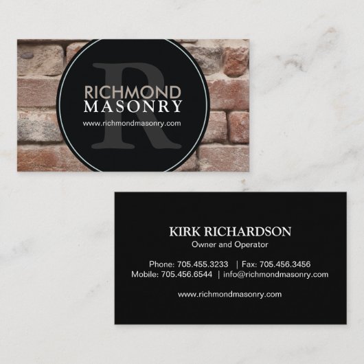 CARTE DE VISITE DE MAÇONNERIE (Devant / Derrière)