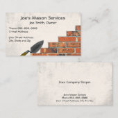 Carte de visite de maçonnerie Brick Mason (Devant / Derrière)