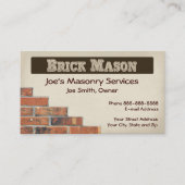 Carte de visite de maçonnerie Brick Mason (Devant)