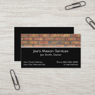 Carte de visite de maçonnerie Brick Mason