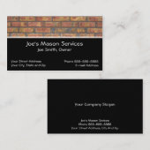 Carte de visite de maçonnerie Brick Mason (Devant / Derrière)