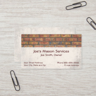 Carte de visite de maçonnerie Brick Mason