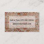 Carte de visite de maçonnerie Motif en briques cla (Dos)