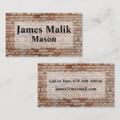 Carte de visite de maçonnerie Motif en briques cla (Devant / Derrière)