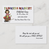 Carte de visite de Madame Veggies du marché (Devant / Derrière)