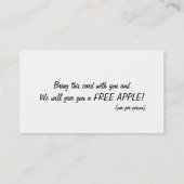 Carte de visite de Madame Veggies du marché (Dos)