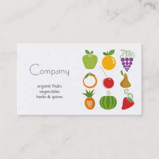 Carte de visite de magasin alimentaire naturel