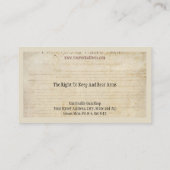 Carte de visite de magasin d'armes à feu (Dos)