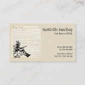 Carte de visite de magasin d'armes à feu (Devant)