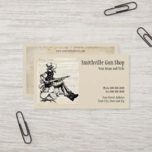 Carte de visite de magasin d'armes à feu
