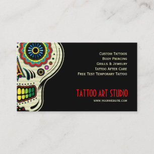 Carte de visite de magasin d'art de tatouage