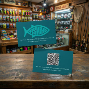 Carte de visite de magasin d'articles de pêche per