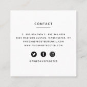 Carte de visite de magasin de beignes frit et cong (Dos)