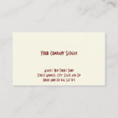 Carte de visite de magasin de deuxième main Thrift (Dos)