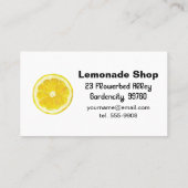 Carte de visite de magasin de limonade. Fruit (Dos)