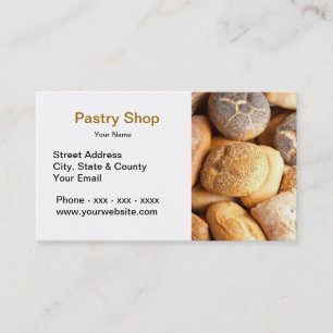 Carte de visite de magasin de pâtisserie