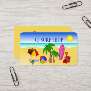 Carte de visite de magasin de surf