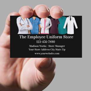 Carte de visite de magasin de tenue médicale pour
