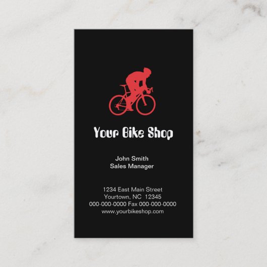 Carte de visite de magasin de vélo (Devant)