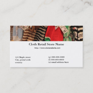 carte de visite de magasin de vente au détail de t
