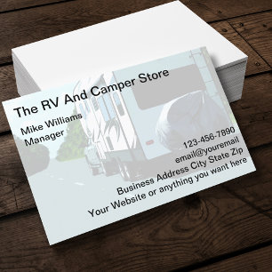 Carte de visite de magasin de VR et de caravane