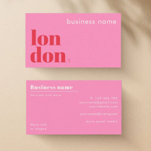 carte de visite de magasin d'entreprise london UK