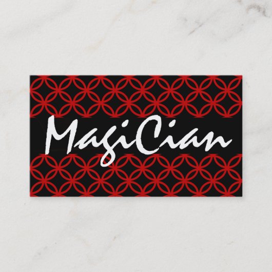 Carte de visite de magicien Cercles Rouges (Devant)