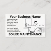 Carte de visite de maintenance de chaudière dessin (Devant)