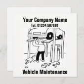 Carte de visite de maintenance du véhicule (Devant / Derrière)