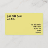 Carte de visite de maïs (Dos)