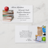 Carte de visite de maître d'école (Devant / Derrière)