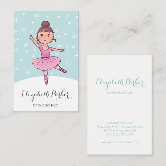 Carte de visite de maître d'école de danse (Devant / Derrière)