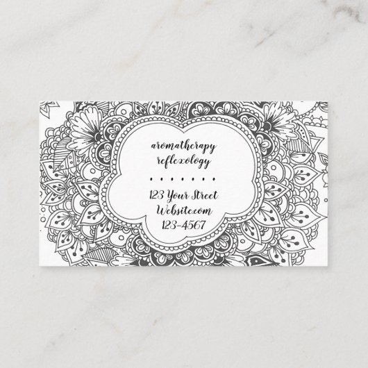 Carte de visite de mandala (Dos)