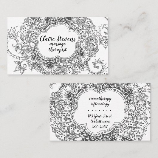 Carte de visite de mandala (Devant / Derrière)
