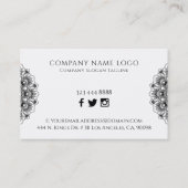 Carte de visite de mandala noir (Dos)