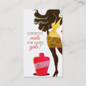 Carte de visite de manucure d'artiste de vernis à (Dos)